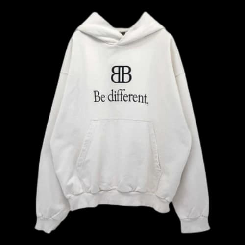 Balenciaga BB Be Different Popover Hoodie 'Ecru Black'