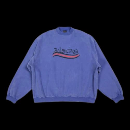 Balenciaga Hand-Drawn Political Campaign Oversized Sweatshirt 'Blue'