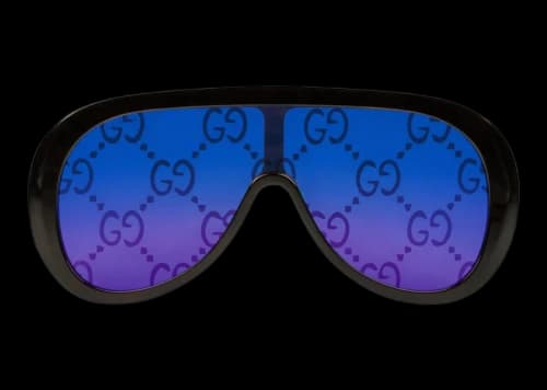 Gucci Oversize Mask Sunglasses Tortoiseshell/Blue (720723 J0741 2340)