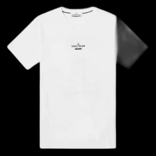 STONE ISLAND Archivio Print Tee Back Pattern Short Sleeve Unisex White