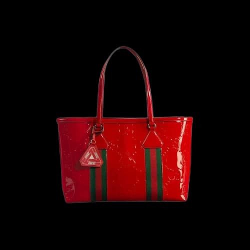 Gucci x Palace Embossed GG Jumbo Patent Leather Tote Bag 'Dark Red'