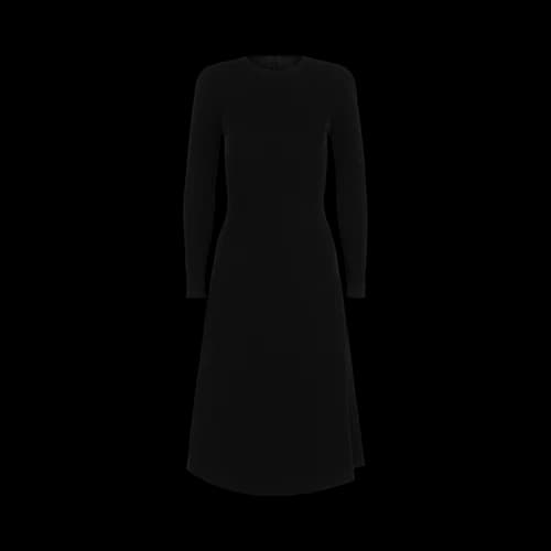 Balenciaga Women's A-Line Crewneck Midi Dress Black