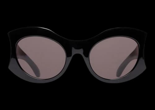 Balenciaga Hourglass Round Sunglasses Black