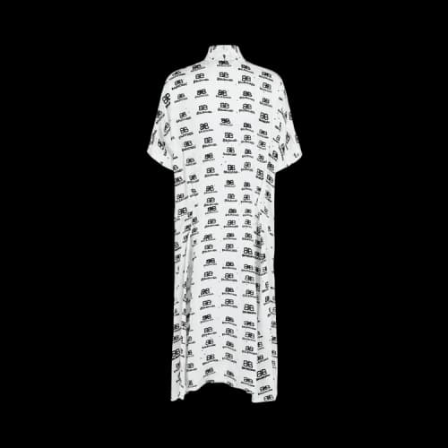 Balenciaga Women's Hand Drawn BB Icon Oversized Dress White/Black
