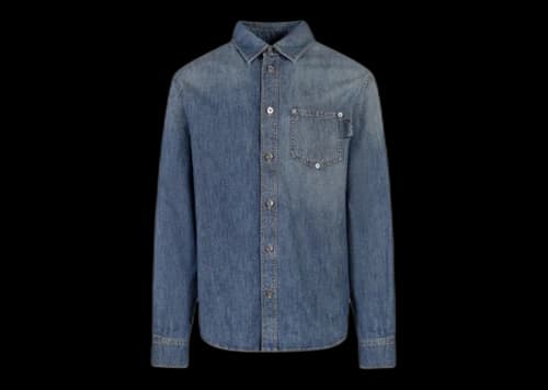 Bottega Veneta Light Washed Denim Relaxed Fit Shirt Mid Blue