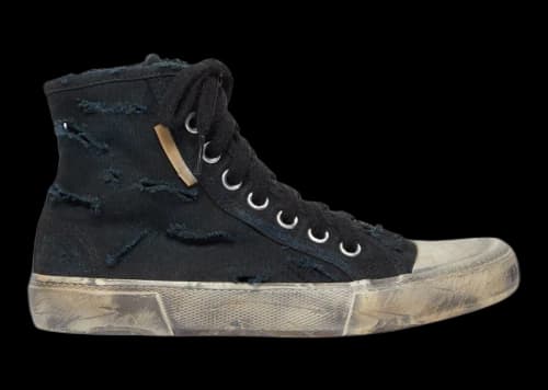 Balenciaga Paris High Top Destroyed Black White