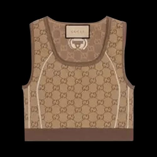 Gucci GG Jersey Jacquard Crop Top 'Beige'