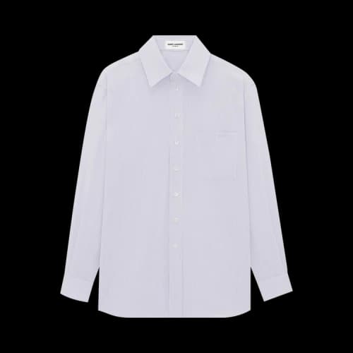 Saint Laurent Pinstriped Shirt 'White/Blue'