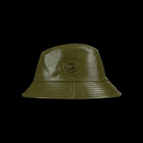 Gucci GG Leather Bucket Hat 'Dark Green'