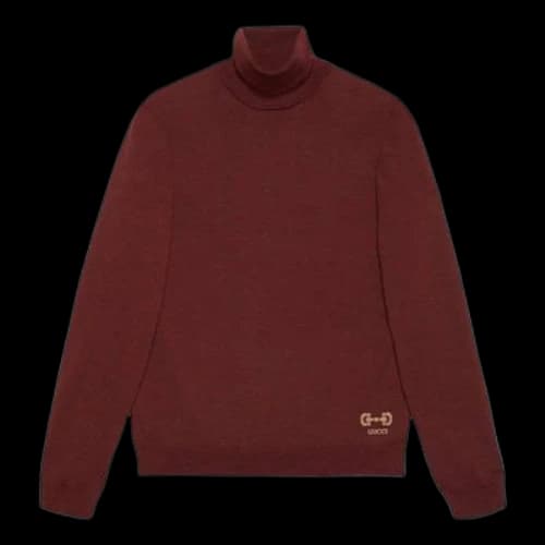 Gucci Wool Sweater With Horsebit Intarsia 'Bordeaux'