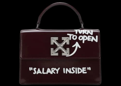 OFF-WHITE "SALARY INSIDE" 1.4 Jitney Bag Bordeaux