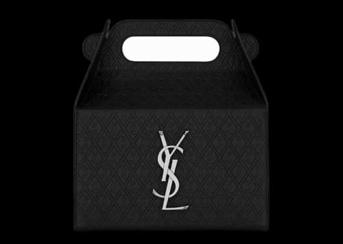 Saint Laurent Take-Away Box In Leather Black