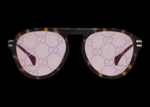 Gucci Specialized Fit Round Sunglasses Dark Brown Injected Acetate Frame (