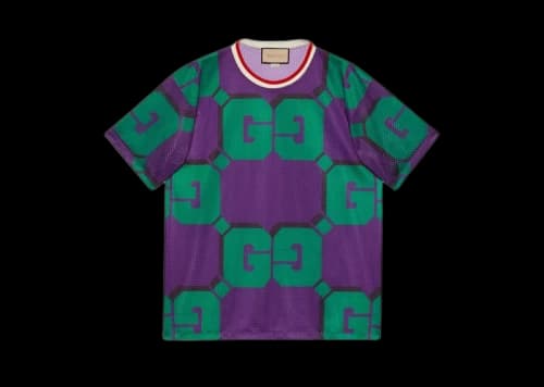 Gucci GG Print Mesh T-shirt Purple/Green
