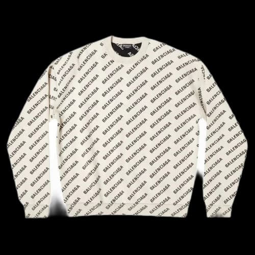 Balenciaga Long-Sleeve Crewneck 'White/Black'