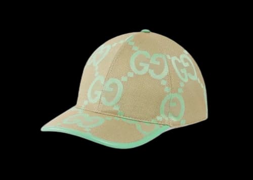 Gucci Jumbo GG Baseball Hat Beige/Green Mint