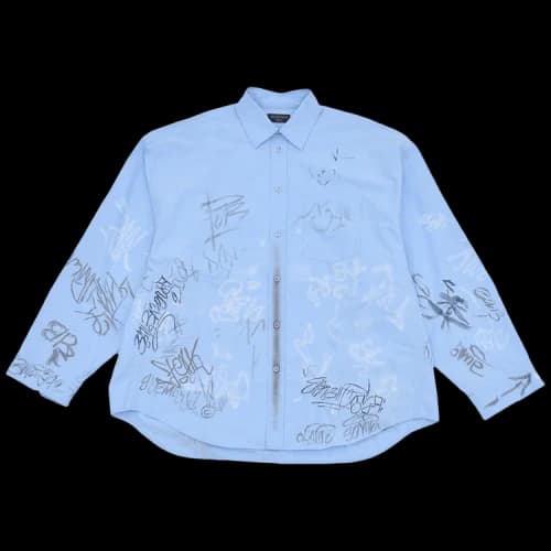 Balenciaga Graffiti Shirt 'Sky Blue'