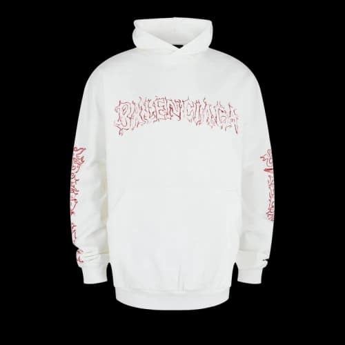 Balenciaga DYI Metal Outline Metal Hoodie White/Red