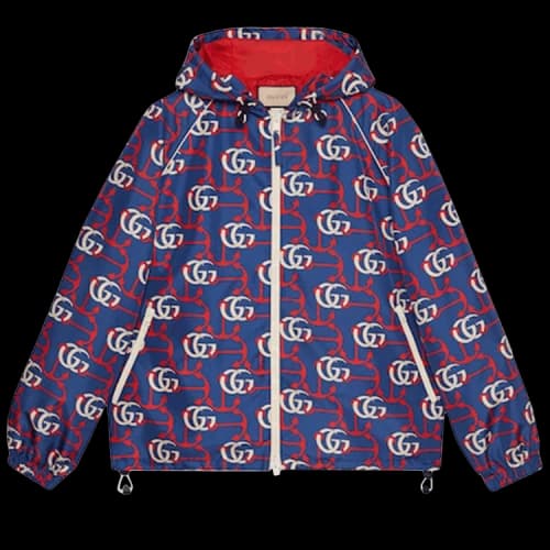 Gucci GG Monogram Supreme Hooded Jacket 'Blue'