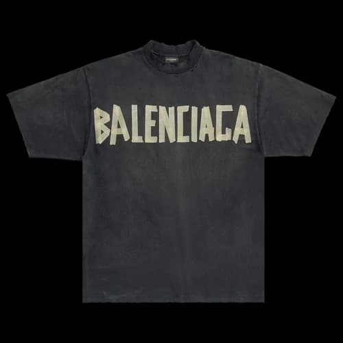 Balenciaga Tape Type Medium Fit T-Shirt 'Black'