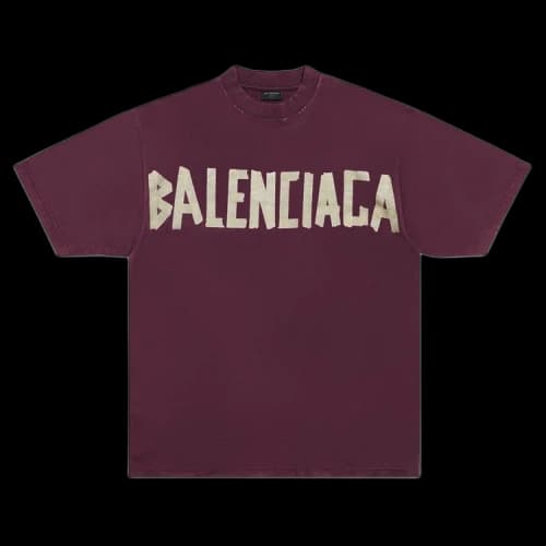 Balenciaga Tape Type Medium Fit T-Shirt 'Dark Red'