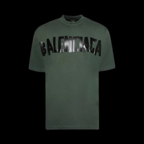 Balenciaga Tape Logo T-Shirt 'Dark Green'