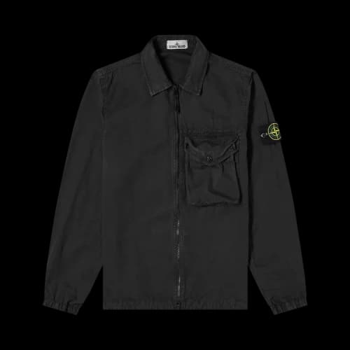 STONE ISLAND Zip Pocket Overshirt 'Black'