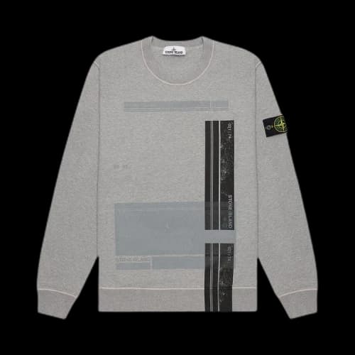 Stone Island Block Print Crewneck 'Melange Grey'