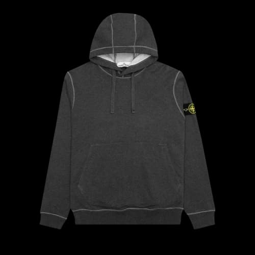 Stone Island Garment Dyed Hoodie 'Melange Dark Grey'