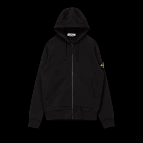 Stone Island Full Zip Hooded Sweatshirt 'Black'
