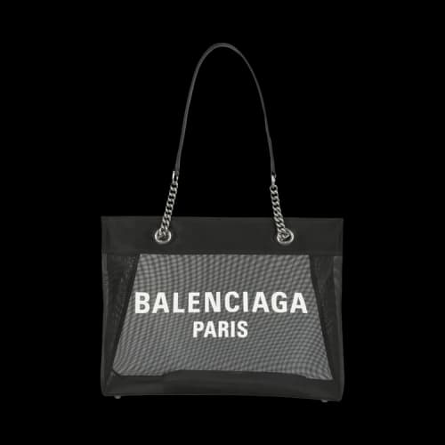 Balenciaga Mesh Duty Free Tote Black White