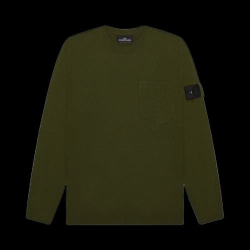 Stone Island Shadow Project Catch Pocket Crewneck 'Olive'