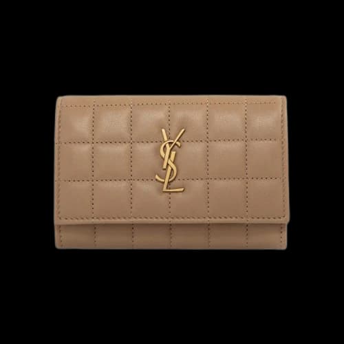 Saint Laurent Cassandre Quilted Leather Wallet 'Dark Caramel'