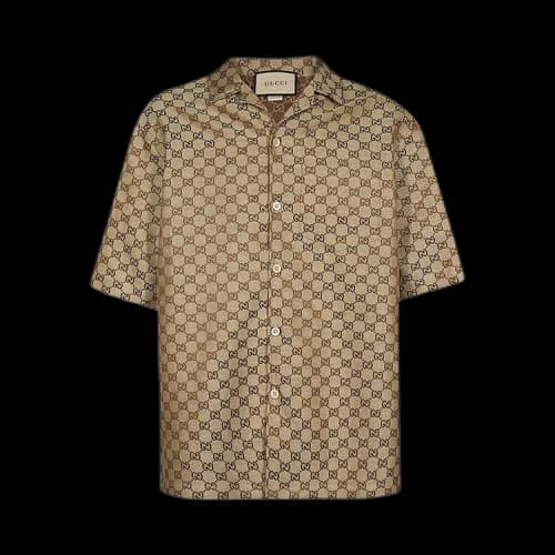 Gucci GG Linen Shirt 'Camel/Ebony'