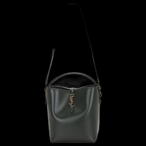 Saint Laurent Catherin Logo Plaque Leather Bag 'Dark Green'