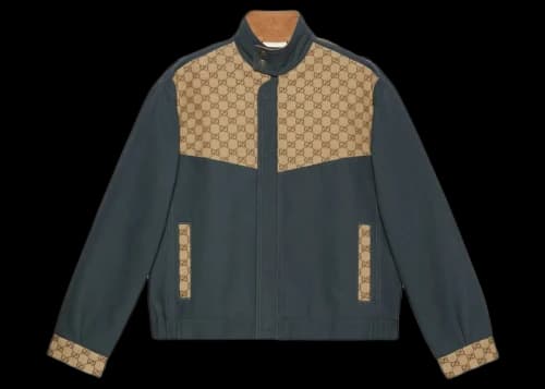 Gucci Cotton Canvas GG Supreme Jacket Dark Grey
