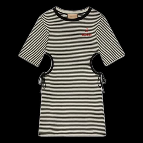 Gucci Striped cotton T-shirt dress 'Black White' (Women's)