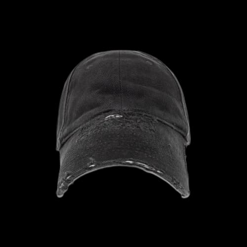 Balenciaga Distressed Brim Cap 'Black/White'