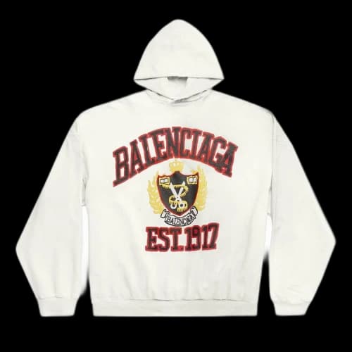 Balenciaga College Popover Hoodie 'Dirty White'
