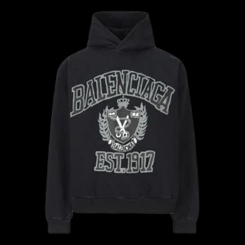 Balenciaga Logo Hoodie 'Black Cottom' (Women's)