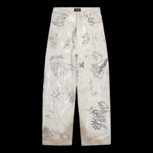 Balenciaga Graffiti Baggy Pants 'Grey'