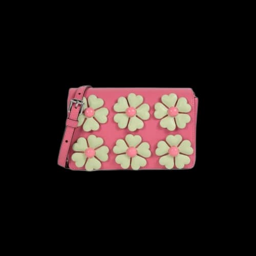 Moschino Floral Appliqué Shoulder Bag 'Fantasy Pink'
