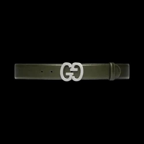 Gucci GG Buckle Wide Belt 'Green'