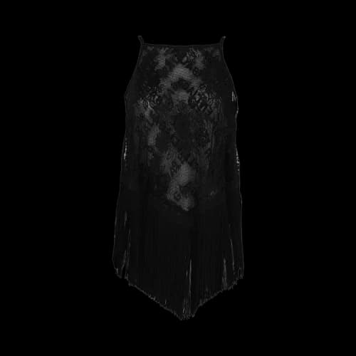 Balenciaga Scarf Fringe In Lace Top