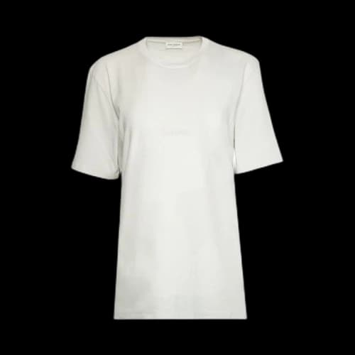 Saint Laurent Logo Embroidered Crewneck T-Shirt 'Dirty Ecru'