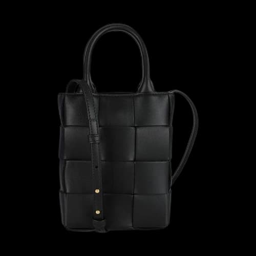 Bottega Veneta Mini North South Cassette Tote Bag 'Black/Gold'