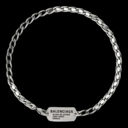 Balenciaga Tags Choker 'Antique Silver'