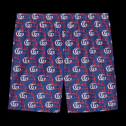 Gucci GG Anchor Print Swim Shorts 'Blue'