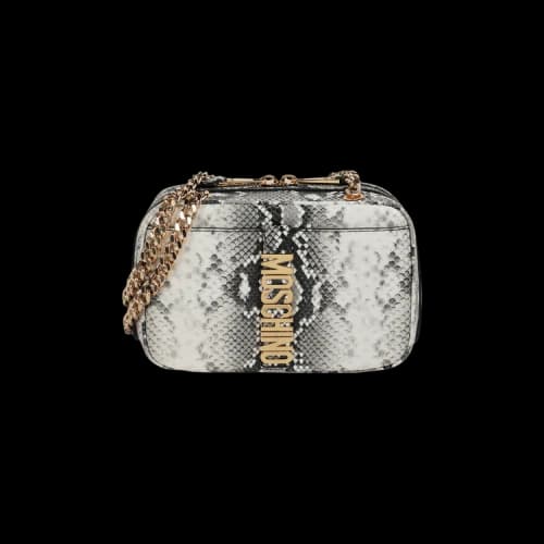 Moschino Snake Skin Print Shoulder Bag 'Fantasy White'