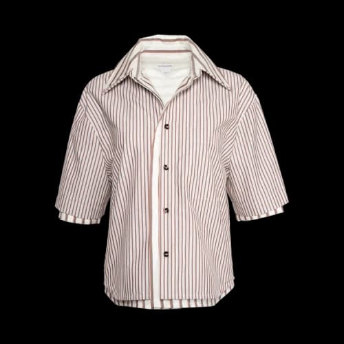 Bottega Veneta Double Layer Shirt 'Camel/Brown/White'